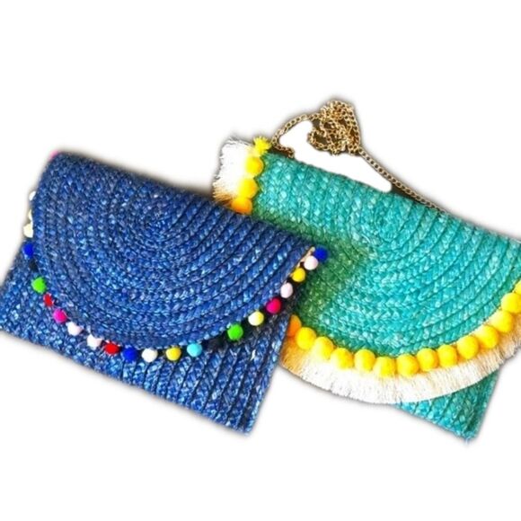 Shiraleah Chicago 2 super cute woven vacation purses - Picture 1 of 6